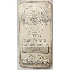 SILVER TOWER . TEN 10 OUNCE . SILVER BULLION BAR
